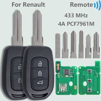 DR 4A PCF7961M 433MHz Car Remote Key For Renault Dacia Sandero Logan Lodgy Dokker Clio4 Master3 Duster Vauxhall Vivaro Trafic