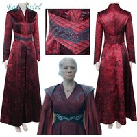 TV Dragon 3 Cosplay House Rhaenyra Red Uniform Dress Costume Roleplay Clothes Outfits Women Adult Halloween Carnival Party Suits