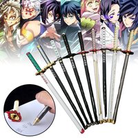 20cm Demon Slayer Katana Pen Tanjirou Sword Ainme Kimetsu No Yaiba Metal Ninja Knife Real Japanese Katana Pen Samurai Sword Toy
