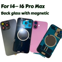 1PCS Back glass with magnetic solid color case apply to for iPhone 16 15 Pro Max 14 Back cover replacement repair rear glass