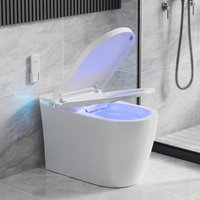 Smart Toilet with Bidet Built in, Elongated Toilet with Heated Seat, Dryer, Auto-Lift Lid