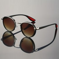 New Unisex Circular Metal Frame Sunglasses for Hiking, Outdoor Driving, Fishing, and Sports
