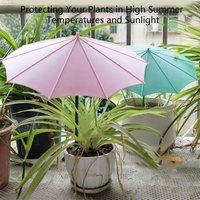 3Pcs Plant Umbrella for Outdoor Plants Flowers Potted Sun Shade with stake Adjustable Angled for Garden Supplies