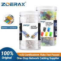 ZoeRax 200/100/50PCS RJ45 Cat6 Pass Through Connector RJ45 Modular Plugs 1.1mm Hole for Solid or Stranded UTP/STP Cable