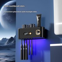 HOMEFISH Portable UV Toothbrush Sterilizer Holder Rechargeable Wall Mounted Wireless Electric Toothbrush Dryer