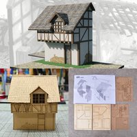 Assembly Architectural model sand table Multi story brick and concrete house Rural wooden houses diorama Scale model kit 1/72