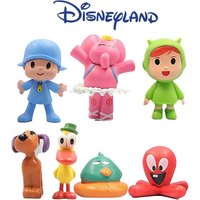 7Pcs/Set Pocoyo Animal Toy Bird Duck Elephant Doll Model Scene Ornaments Anime Cartoon Cute Pvc Figures Toys