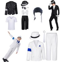 Boys' Clothing Michael Jackson Long Sleeved Pants Set Children's Michael MJ Dance Costume