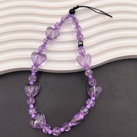 Heart Shaped Beaded Chain Lanyard For Phone Case Keychain Pendant Creative And Personalized Anti Drop Chain Bag Pendant