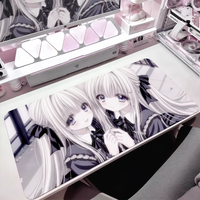 Cute Anime Girl Pu Leather Mousepad Office Desk Mat Mouse Pad Computer Speed Type Carpet Mat Player Laptop Keyboard Cartoon