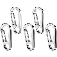 5 PCS Stainless Steel Carabiner Clip Spring-Snap Hook,34mm Mini Quick Release Hook for Outdoor Key Chain Camping Fishing Hiking