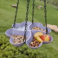Flower Shaped Hanging Bird Feeder Large Capacity Durable Hummingbird Feeder Multipurpose Adjustable Chain Bird Feeding Tray