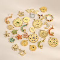 CARLIDANA DIY Baroque Zircon Heart Star Handmade Accessories Charm Stainless Steel Gold Plated Pendant Fashion Jewelry Making