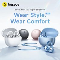 Baseus Bowie MC2 S Ear Clip Earphones Wireless Bluetooth 6.0 Open Earbuds 4-Mic AI Clear Calls 50Hrs Playtime IP67 Headphones