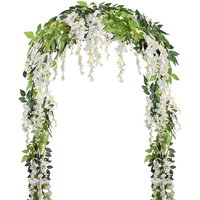 6/2pcs Wisteria Artificial Flowers Vine Garland Plant Wedding Arch Decor Backdrop Rattan Silk Leaf Hanging Ivy Outdoor Greenery
