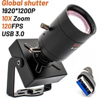 10X Zoom USB3.0 Global Shutter Camera Industrial Metal Box 2.3MP 120FPS High Frame Rate Varifocal Lens Plug Play For Video Live