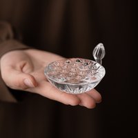 Transparent Glass Lotus Cover Holder High Borosilicate Glass Teapot Tea Ceremony Trinket Heat-resisting Tea Pet Pot Cover Holder