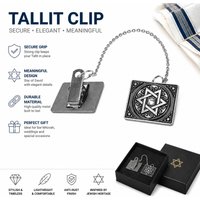 Star of David Tallit Clips, Adjustable Silver Tone, Jewish Prayer Shawl Accessory