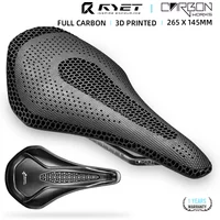 RYET Ultra Full Carbon 3D Printed Bike Saddle 205g High Modulus Carbon Base 7x10mm Rails Cut-Out For Road MTB Gravel
