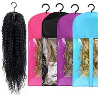 2Set Wig Storage Bag With Hanger Hair Bags With Plastic Hanger For Virgin Hair Black Wig Organizer Hangers For Multiple Wigs New