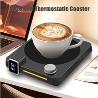 2026 New Thermostatic Cup Mat Coffee Heating Cup Mat Speed Heating Timer 9-speed Knob Control Dormitory Home Gift Cup Mat