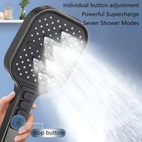 Seven Level Pressurized Showerhead High Pressure 13 cm Width Water Saving Shower Head Handheld Bathroom Accessory