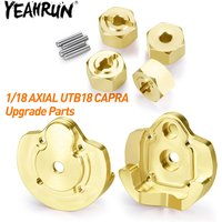 YEAHRUN Brass Outer Portal Covers Counterweight Wheel Hex Adapter for Axial UTB18 Capra 1/18 Unlimited Trail Buggy Upgrade Parts
