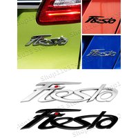 3D Metal Chrome Zinc Alloy Fiesta Letter Logo Car Badge Body Trunk Fender Adhensive Sticker Auto Accessories