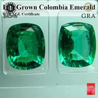 Lab Grown Colombia Emerald Rectangle Cushion Shape Hand-cut Hydrothermal E
