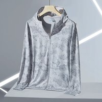 Ice Silk Men's Summer Outdoor Fishing Sun Protection Clothing Breathable Ultraviolet Ray Protection Lightweight Polyester Jacket