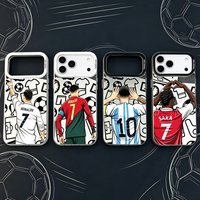 Cartoon Football Stars Frosted Case for Xiaomi Mi 15 15T 14 Ultra 14T 13T 12T 11 Lite POCO F6 F5 X8 X7 X6 Pro Max Acrylic Cover