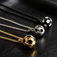 HNSP 316L Stainless Steel Football Pendant Chain Necklace For Men Boy Jewelry Soccer Accessories Gift