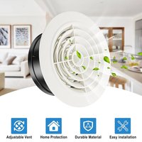 1Pcs Round Adjustable Wall Interior Vent ABS Ventilation Grille Vent Cover 75mm-200mm Air Vent Outlet For Bathrooms Offices