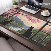 Mouse Pad Black Cat Cherry Blossom Gaming XL Custom New Large Mousepad XXL Soft Non-Slip Office Office Accessories Mouse Mats