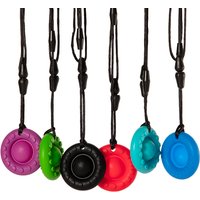 Silicone Teether Round Textured Chews for Baby Nursing Teething Toy Chewelry Sensory Chew Necklace Fidget Anxiety Autism