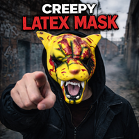 Horror Bloody Tiger Mask Full Head Latex Animal Cosplay Helmet Scary Halloween Party Costume Prop Realistic Beast Head Cover