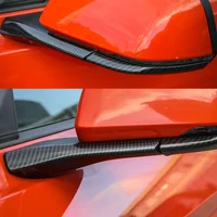 Car Styling For Ford Mustang 2015 2016 2017 ABS Carbon Fiber Car Rearview Mirror Pedestal Decorative Cover Trim Strips