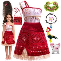 Girls Moana 2 Fancy Dress Up Outfit Ocean Adventure Cosplay Costume Kids Vaiana Carnival Halloween Carnival Party Clothes