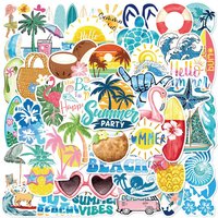 50/100PCS Cartoon Fresh Summer Beach Surfing Graffiti Stickers Graffiti Stickers Car Decoration Stationery Notebook Stickers