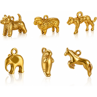 3Pcs Stainless Steel Horse/Elephant/Sea lion Charm Farm Sheep/Dog Animal Pendant DIY Necklace Bracelet Earring Jewelry Accessory