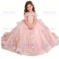 Gorgeous Blue Tulle Fluffy QUality Flower Girl Dress for Kids Wedding Evening Ball Ceremonies Formal Receptions Customized Gowns