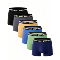 6pcs/set Men's Boxer Briefs Soft Breathable Sport Underwear Men Elastic Waistband SPORT-WEAR Print Male Shorts Comfortable Boxer