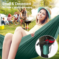 Nylon Camping Hammock Chair - Double Or Single Sizes W/Tree Straps And Attached Carry Bag - Portable for Travel/Backpacking/Beac
