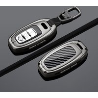 Alloy Car Key Case Cover Shell for Audi A4 B9 A5 A6 A7 8S 8W E-tron C8 D5 Q5 Q7 Q8 4M S4 S5 S7 TT TTS TFSI RS SQ5 Keychain