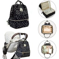 INSULAR Waterproof Maternity Diaper Backpack, Large Capacity Two Layers Travel Nursing Bag, Multifunctional Baby Care Mummy Bag