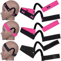 1/3 New Comfortable Lace-Filted Wig Band - Adjustable, Ear Protection, 3cm Wide, Black, for Securely Holding Wig Edges