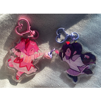 Anime Magical Girl Acrylic Keychain Akemi & Kaname Magnetic Keyring Matching Couple Pendant Gift