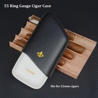 Special Shape Leather Cigar Case Contract Color Cigar Tube 22MM Cigar Holder Mini Cigar Humidor Travel Cigar Box Best Cigar Tool