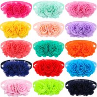 30PCS Flower Bowties For Dog Chiffon Large Dog Bowties Neckties For Dogs Pets Bows Dog Grooming Accessories For Large Dogs