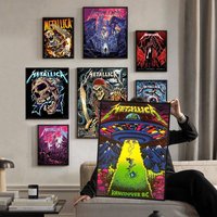HOT Rock Band Cool M-METALLICA Whitepaper Poster HD Quality Poster Wall Art Painting Study Room Wall Decor
